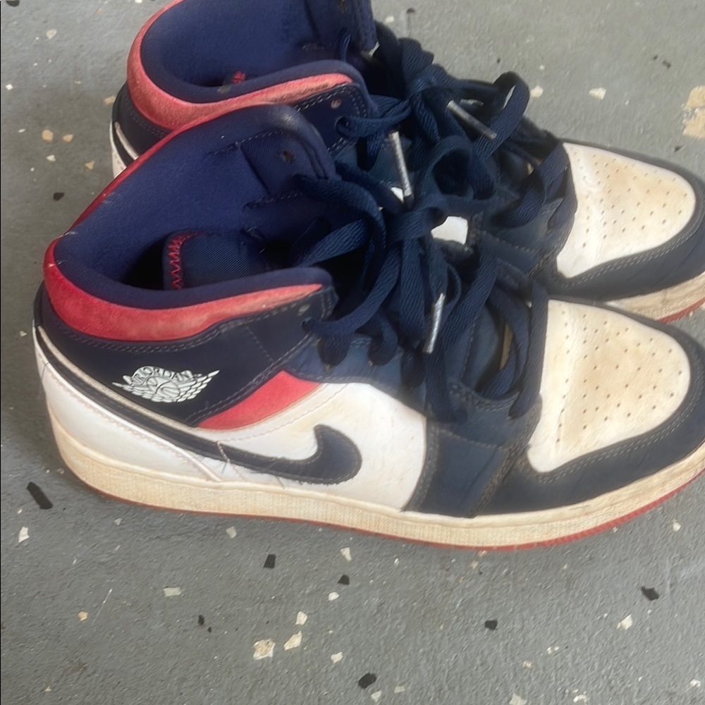 Kids' Navy and Red High-Top Sneakers